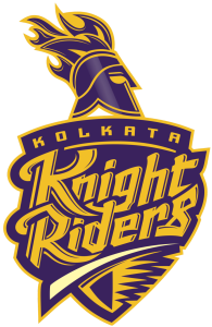 Kolkata Knight Riders logo: A golden knight on a horse, symbolizing the IPL cricket team, set against a purple backdrop.
