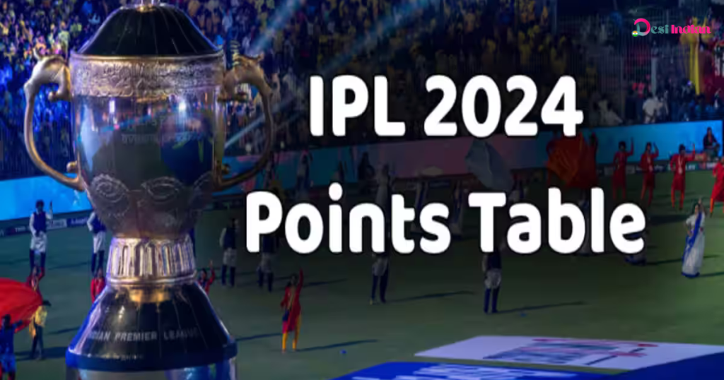A visual representation of the current standings and rankings of teams in the IPL 2024 tournament.