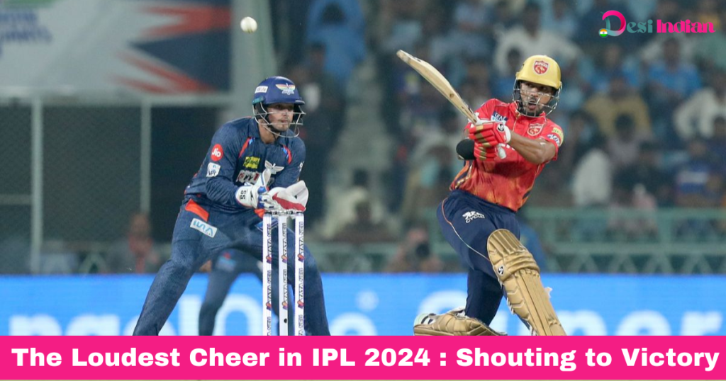 IPL 2024: A player shouting in triumph on the field, with a crowd of fans cheering in the background.